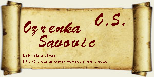 Ozrenka Savović vizit kartica